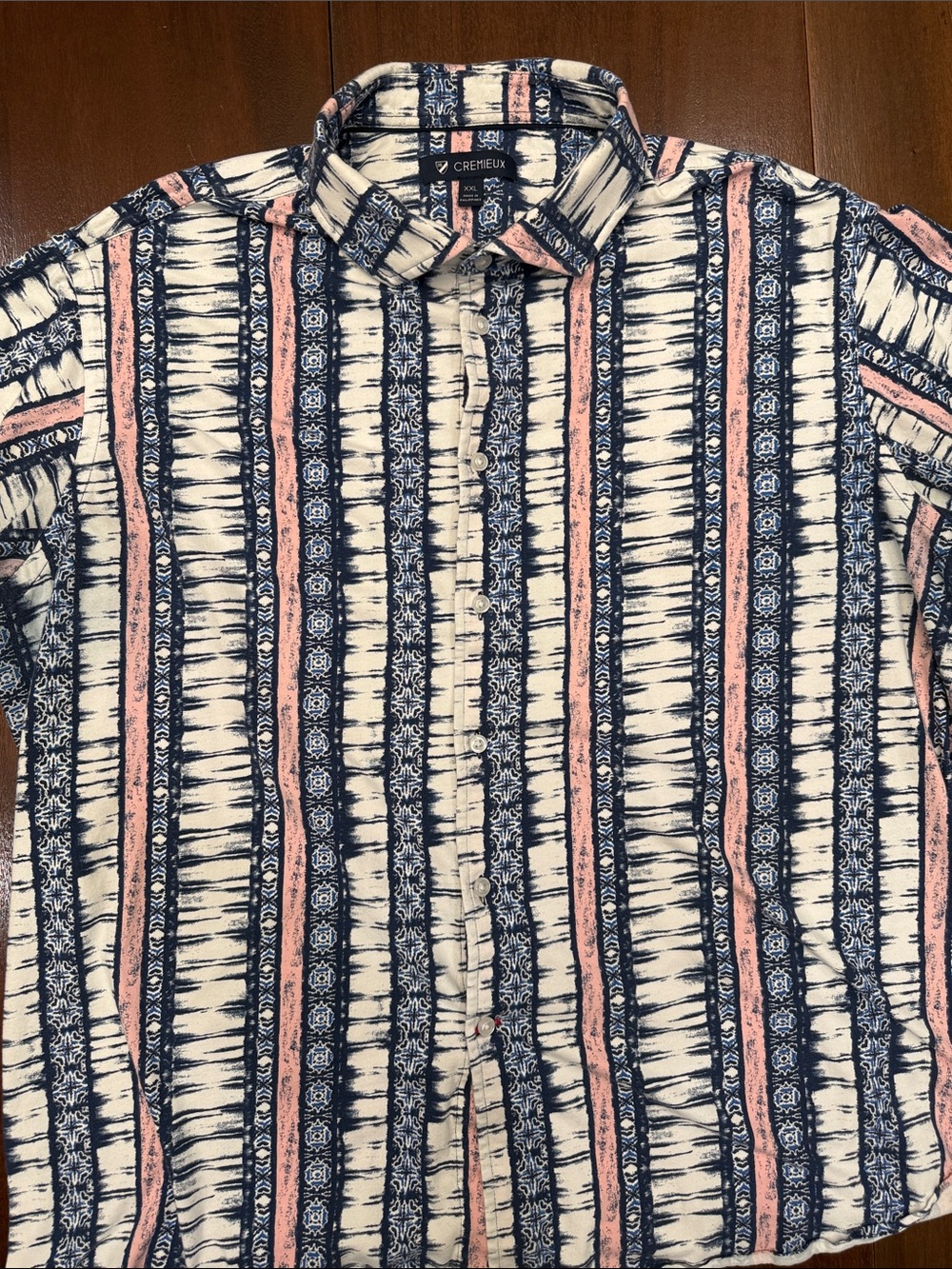 Daniel Cremieux Navy, Pink & White Vertical Patterned Button-Down